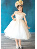 Floral Neckline Tulle Flower Girl Dress